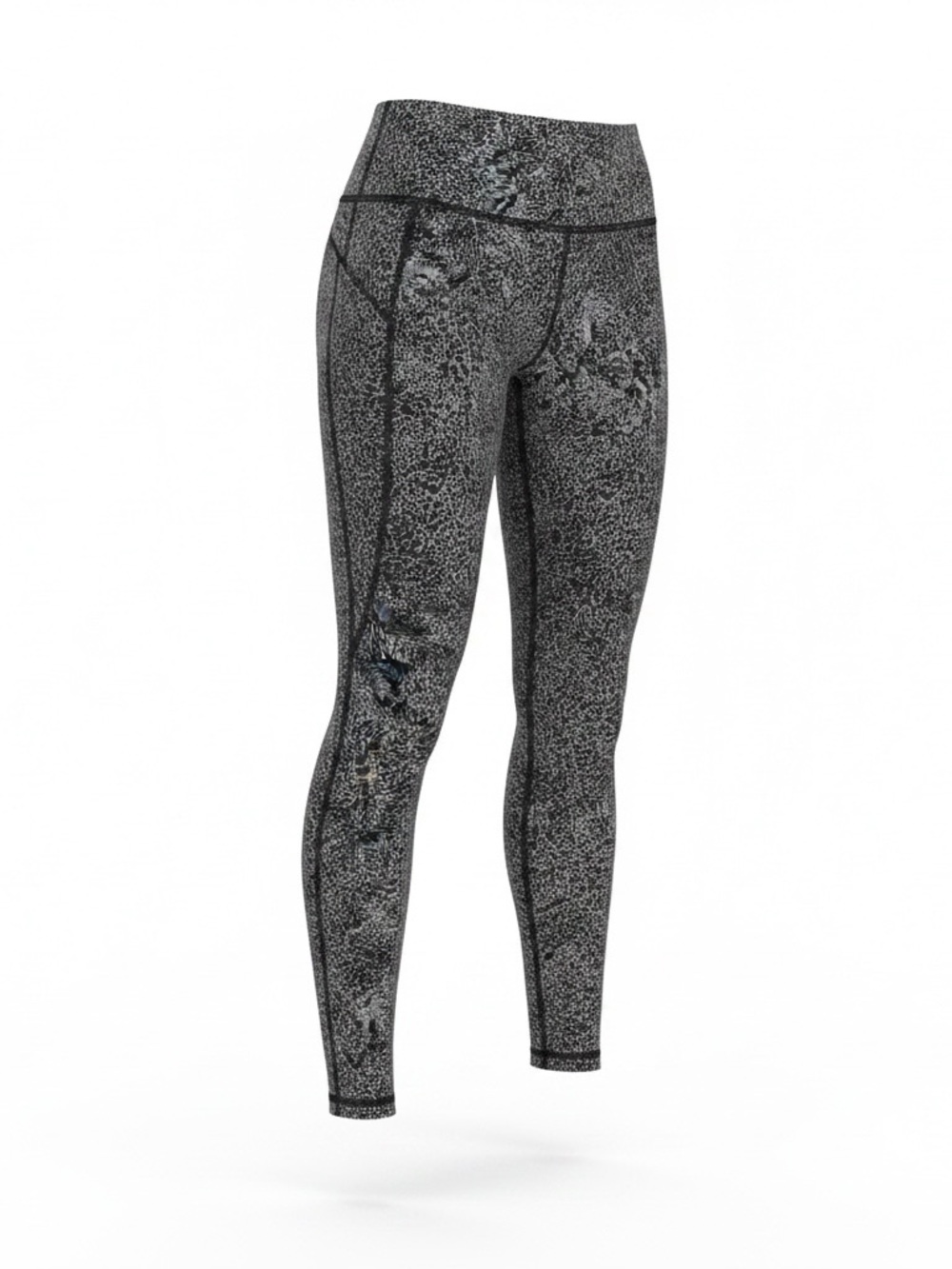 Lululemon Black Gray Speckled High Rise Leggings Size 6 | 25” Inseam